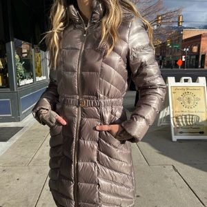 Chrome Puffer Duster Coat